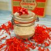 Carrot Cake Mix in a jar with Xmas background